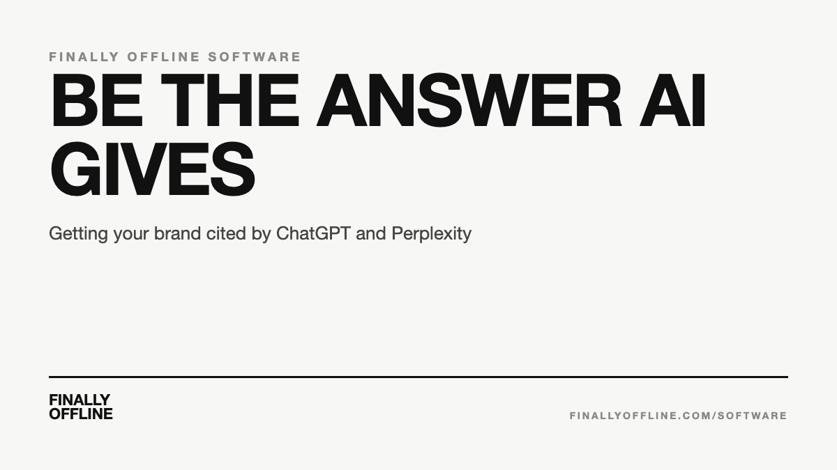 Typographic cover reading Be The Answer AI Gives